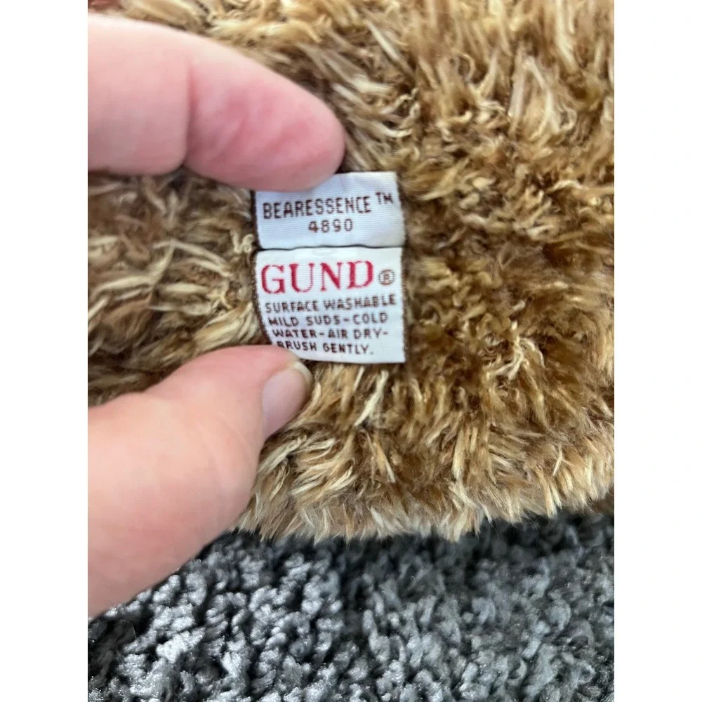 Gund Bearessence 4890 Teddy Bear Brown Shaggy Plush Rainbow Ribbon 12 Inch